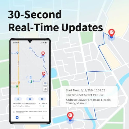 GPS Tracker for Vehicles, No Monthly Fee, No Subscription, Real-Time GPS, 120-Days Long Battery Life, 4G SIM Card and Data Included, Trip History, GeoFence, Driving Alerts, Magnectic, Global Coverage