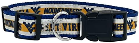 Pets First Collegiate Pet Accessories, Dog Collar, West Virginia Mountaineers, Medium