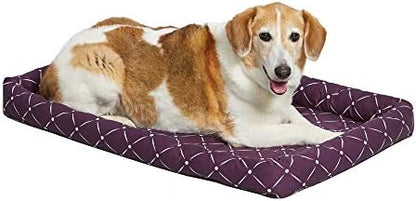 MidWest Homes for Pets 40236-PLD Quiet Time Couture Ashton Bolster Pet Bed, Large Dog/36, Plum