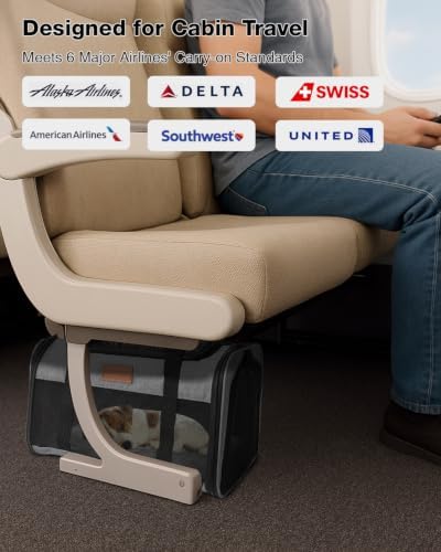 Pet Carrier Airline Approved for Pets Up to 10 Lb, 17x11x9.5 in