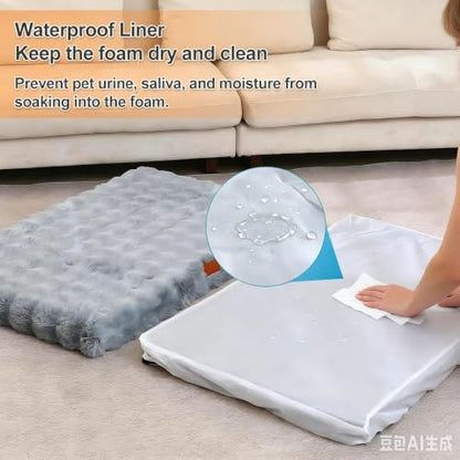 Washable Orthopedic Dog Bed Medium Size Dog, 30"x20" Blue-Grey