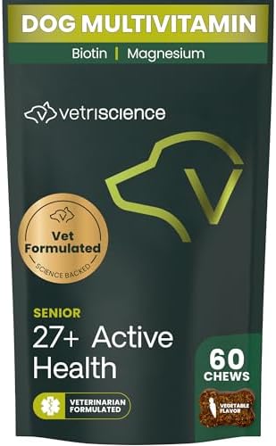 VetriScience Senior 27+ Multivitamin for Senior Dogs, Veggie, 60 Count