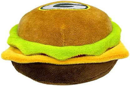 NFL Green Bay Packers Cheese Burger Plush Dog & CAT Squeak Toy - Cutest Stadium HAMBERGER Snack Plush Toy for Dogs & Cats with Inner Squeaker & Beautiful Football Team Name/Logo