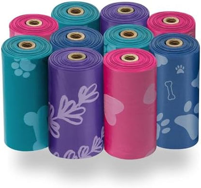 Best Pet Supplies Poop Bags for Dogs - Assorted Colors, 150 Count