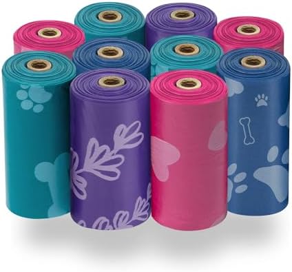Best Pet Supplies Poop Bags for Dogs - Assorted Colors, 150 Count