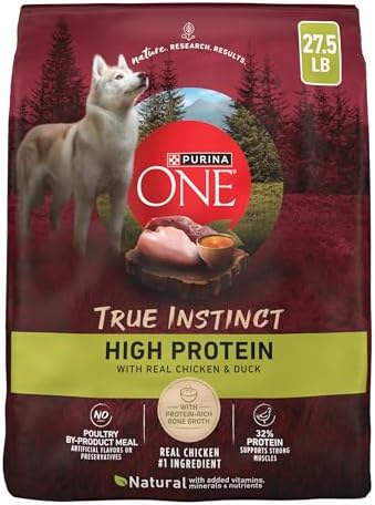 Purina ONE True Instinct High Protein Dog Food, Chicken & Duck, 27.5 lb Bag