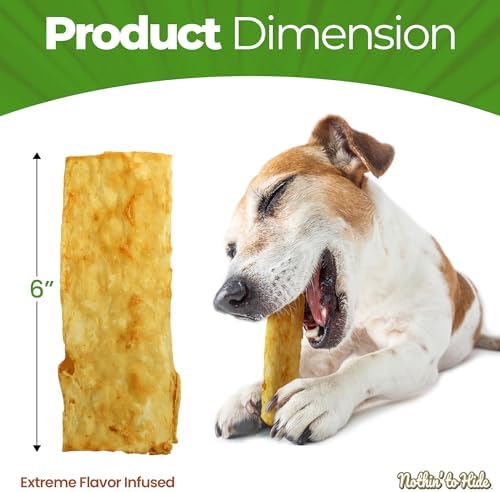 Fieldcrest Farms Nothin to Hide Flip Chips Dog Chews - Natural Rawhide Alternative Treats for Dogs, Collagen Based Snack for Moderate Chewers Up to 35lbs, Chicken Flavor
