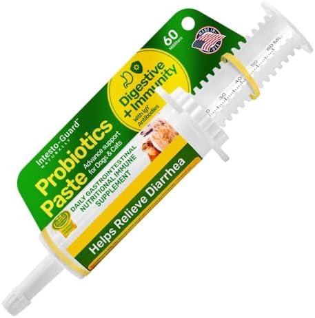 Probiotics Paste for Dogs Prebiotic for Canine, Gut Support, & Immune Boost, All Natural with 1 Billion per ML Includes (MOS)+ Beta Glucans + D-Mannose, No Animal by-Products - 60ML Single Tube