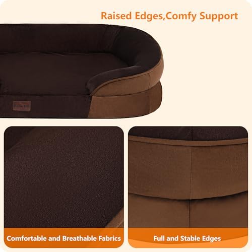 Orthopedic Waterproof XXX-Large Dog Bed Sofa, Gel Memory Foam, 53"