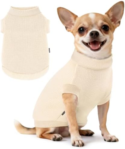1 Pack Dog Shirt for Small Supplies Functional Waffle Dog Clothes Warm Soft Sweatshirt Outfit for Dogs Cats Pet Apparel