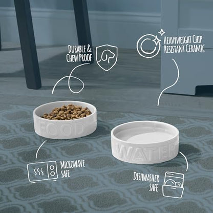 Park Life Designs Pet Bowl | Classic Water (Large, White) Improved Packaging that Will not Cause The Damage