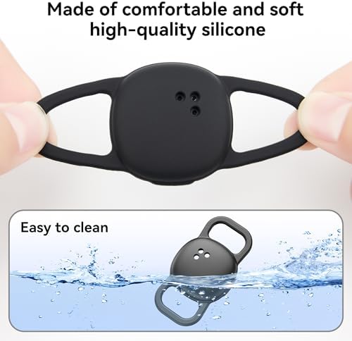 DDJ 2-Pack Cat Collar Case for Life360 Tile Sticker (Smallest Tracker)–NOT for Tile Mate/Pro–Silicone Protective Holder for Dog/Pet Collar, Ultra Durable, Easy Installation, Lightweight, Black