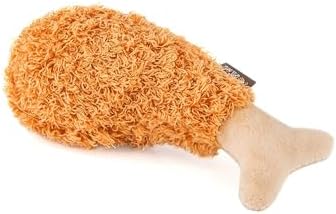 P.L.A.Y. Cute Plush Dog Toys - Fast Food Themed Durable Giggle Chew Toy, Great for Puppies & Small, Medium, Large Dog - Machine Washable, Recycled Materials (American Classic Fried Chicken, X-Small)