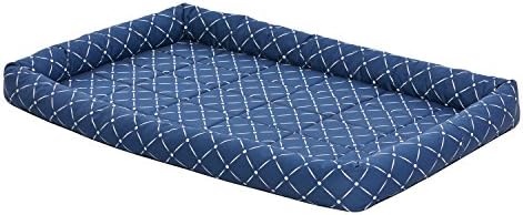 Midwest Homes for Pets 40248-BLD Quiet Time Couture Ashton Bolster Pet Bed, X-Large Dog/48, Blue