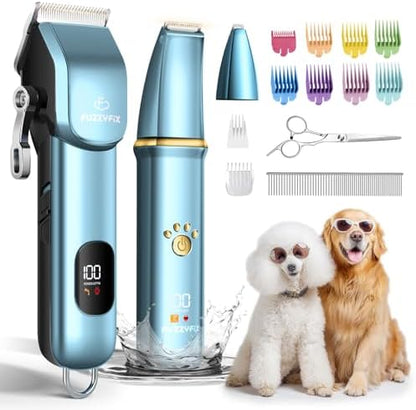 Dog Grooming Kit, Dog Clippers for Grooming for Thick Curly Coats