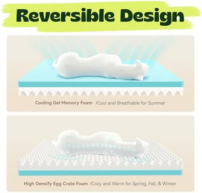 Orthopedic Dog Bed with Cooling Gel Foam & Washable Cover,Grey 28 Inch