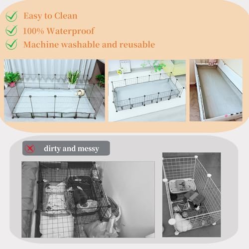 DZWLKJ Guinea Pig Cage Liner Tarp Bottom Waterproof and Washable Base Also for Rabbits, Bunny, Chinchesillas, Hedgehog, Ferrets and Other Small Animals(24x36 inches)