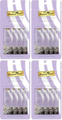 Fussie Cat Chicken with Duck Puree Grey 4 Count (Pack of 4)