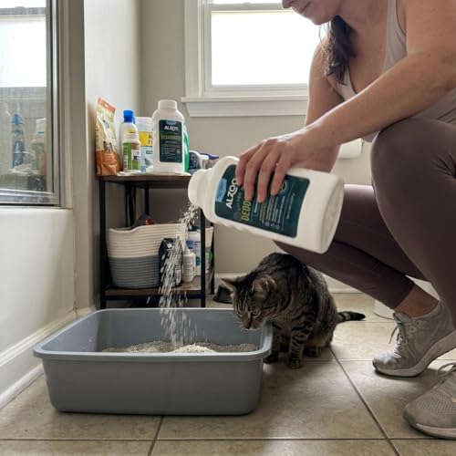 ALZOO Cat Litter Deodorizer, Concentrated Granules Help Neutralize Litter Box Odors & Extend Litter Freshness, Mineral-Based Formula, Up to 30 Uses, 26.6 Oz. Ocean Breeze, Pack of 1