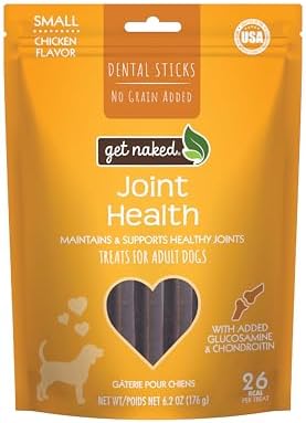 Get Naked Grain-Free Joint Health Dental Chew Sticks for Small Dogs, Natural Dog Dental Chews & Treats, 6.2 oz