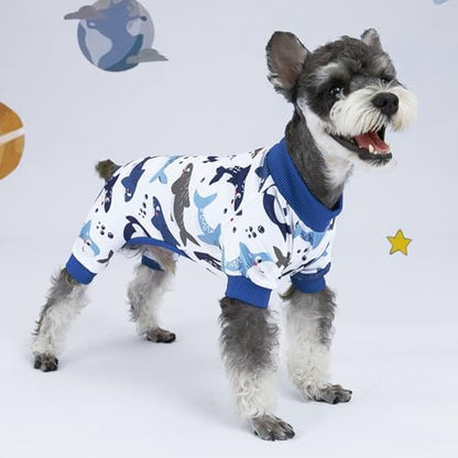 XPUDAC 4 Pack Dog Pajamas Comfy Strechy Doggie Pjs Puppy Clothes for Small Medium Dogs Boy Girl Cat Pet Outfits, XS
