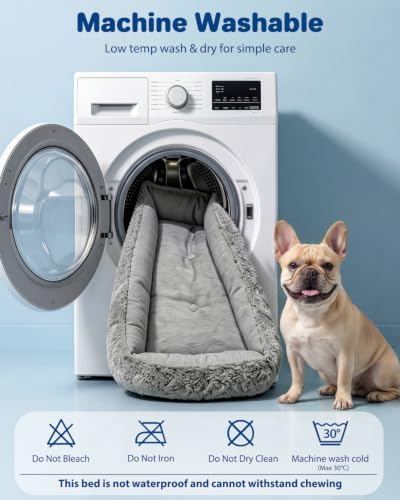 Cooling Dog Bed for Small Medium Dogs - Reversible Design (Ice‑Silk Cooling Layer | Sherpa Fleece Layer), Washable Cooling Mat for Dogs, Cats, Crates 24" × 15"