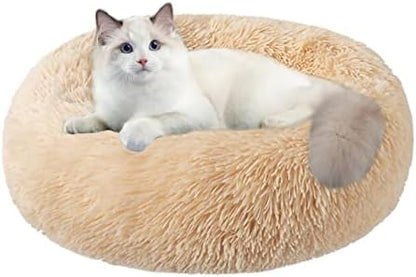 Nisrada Cat Beds for Indoor Cats,24 Inch Dog Bed for Small Melium Large Dogs, Washable-Round Pet Bed for Puppy and Kitten with Slip-Resistant Bottom