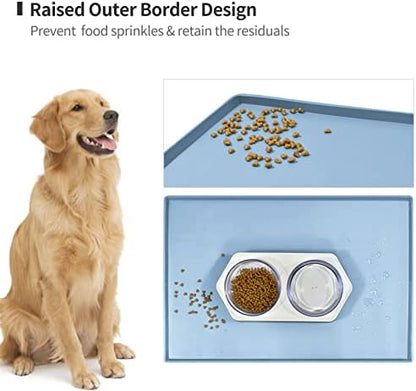 Silicone Dog Food Mat Waterproof Pet Feeding Tray for Large Dogs
