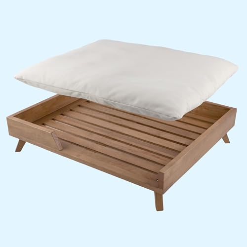 PETMAKER Elevated Dog Bed for Medium to Large Pets, Natural, 36” x 29.5”