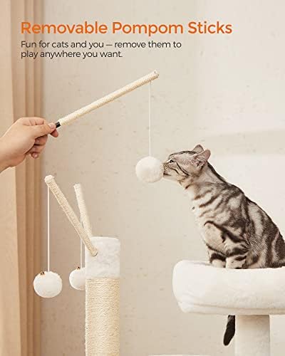 Feandrea Cat Tree with Litter Box Enclosure, 59-Inch, 2-in-1 Condo