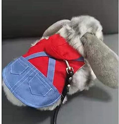 Small Pet Costume Rabbit Clothes Ferret Hoodies Sweatshirt Bunny Vest Harness and Leash Set Kitten Sweater Small Animals Outfits for Chihuahua Kitty Mini Dog and Small Breeds (A, S)
