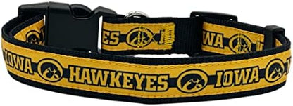 Pets First Collegiate PET Collar New Version Iowa Hawkeyes Dog Collar, Size Small. Best Sports Team Color for Dogs & Cats. A Shiny & Colorful Dog & Cat Collar Licensed by The NCAA