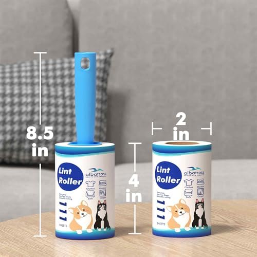 800 Sheets Lint Rollers for Pet Hair Extra Sticky, 4 Handles, 8 Rollers