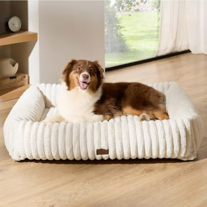 Bedsure ComfyFleece™ Cute Dog Beds Large Sized Dog Washable，40in Cream