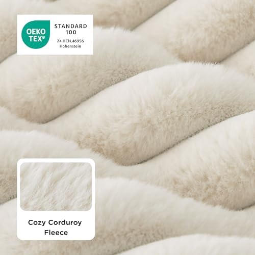 Bedsure ComfyFleece™ Fluffy Balanced Support XL Dog Bed,47x29