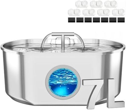 Cat Water Fountain Stainless Steel - 7L/236oz Cat Drinking Fountain