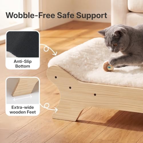 Veehoo Elevated Cat Bed, Raised Cat Hammock Bed for Cats and Small Dogs