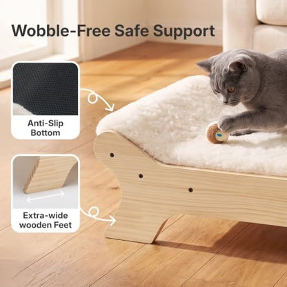 Veehoo Elevated Cat Bed, Raised Cat Hammock Bed for Cats and Small Dogs