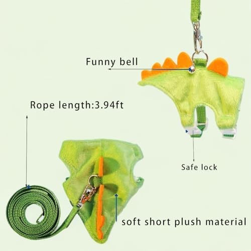 Small Animal Harness and Leash Set, Adjustable Escape Proof Ferret Harness Vest for Adult Ferret, Meerkat, King Squirrel & Fancy Rat, Soft Comfortable Pet Walking Harness with Leash