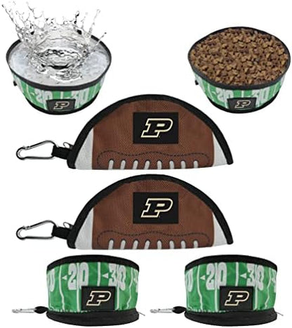 Pets First NCAA Purdue Boilermakers Collapsible Dog Travel Bowl Set, 2 Pack Food & Water Bowls for Dogs, Best Portable & Lightweight Leak-Proof Dog Bowls for Travel
