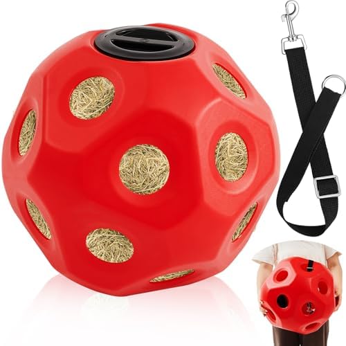 Seenelling 15.75" Extra Large Slow Feed Hay Ball for Horses,Red
