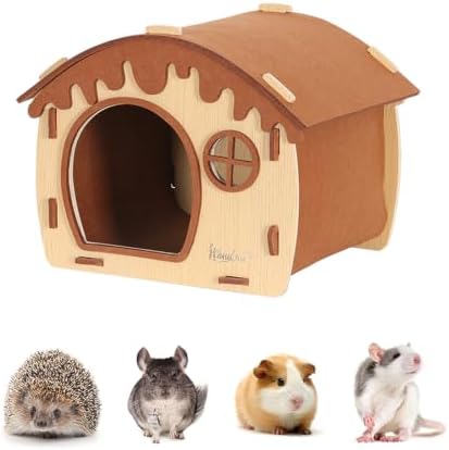 Wooden Guinea Pig Hideout Bunny House Rabbit Bed – Small Animal Habitat