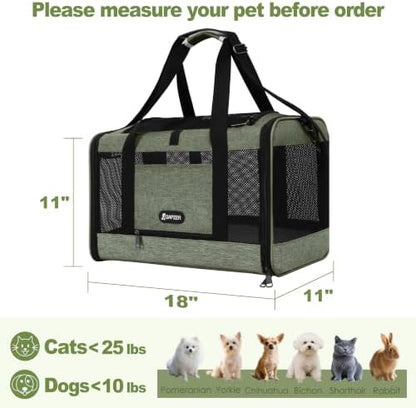 GAPZER Medium Cat Carrier Bag Lightweight, Soft-Sided Small Pet Carry Crate