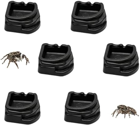 6 Pcs Spider Micro Water Bowls, Mini Resin Dish for Tarantula, Spider, Millipede and Tiny Reptiles, Food/Water Dish for Enclosure Accessories (Small: 1.01" D, 0.39" H)