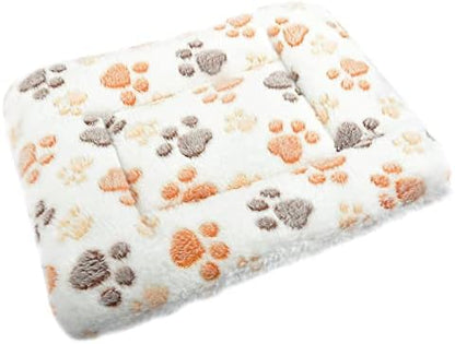Small Animal Bed Mat, Soft & Warm, Suitable for Guinea Pig, Hamster, Rabbit, Rat and Bearded Dragon (X-Large(13.3''x9.4''), Footprint White)
