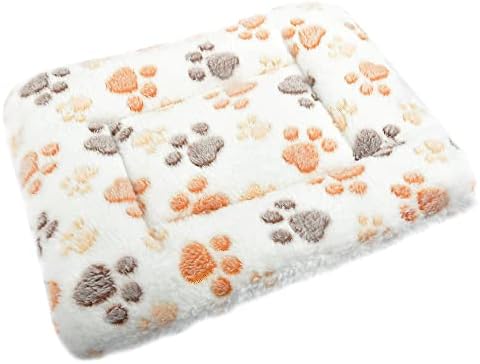 Small Animal Bed Mat, Soft & Warm, Suitable for Guinea Pig, Hamster, Rabbit, Rat and Bearded Dragon (X-Large(13.3''x9.4''), Footprint White)