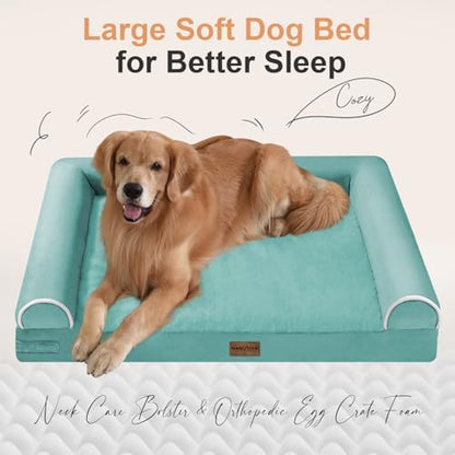 NANUYA Orthopedic Dog Bed for XX-Large Dogs, 44 x 34 Inch, Aqua Blue