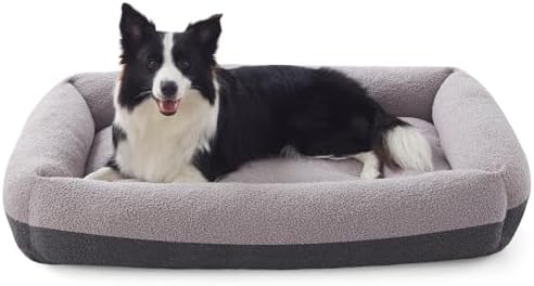 FURTIME Washable Dog Bed Large Sized Dogs, Comfy Fluffy Large Dog Bed