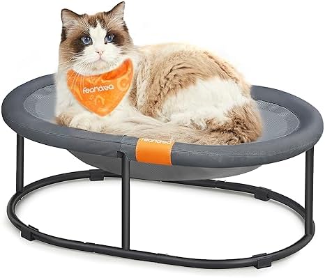 Feandrea Elevated Cat Bed, Breathable Hammock, Washable Mesh