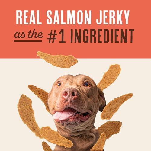 Waggin' Train Salmon Jerky Dog Treats for Skin and Coat Support, Made with 100% Real Salmon, No Grains and No Artificial Flavors or Colors, High Protein Dog Treat, Easily Digestible, 36 oz. Pouch